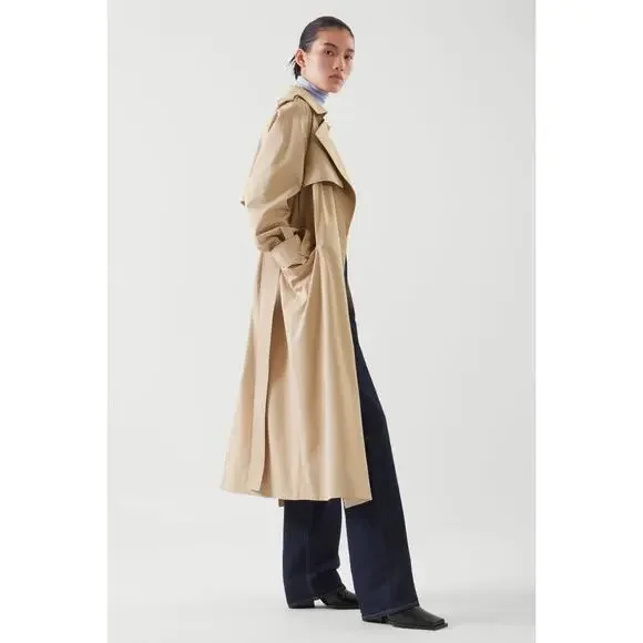 COS Long Khaki Trench Coat US 10 - Picture 4 of 5